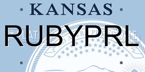 RUBYPRL Kansas License Plate