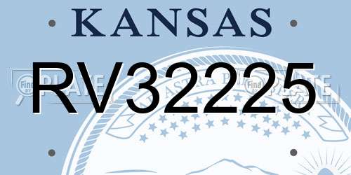 RV32225 Kansas License Plate