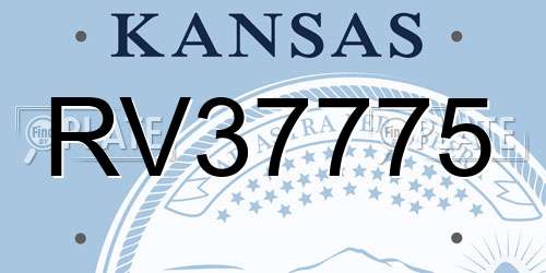 RV37775 Kansas License Plate