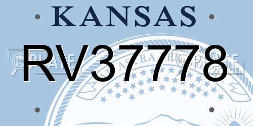 RV37778 Kansas License Plate