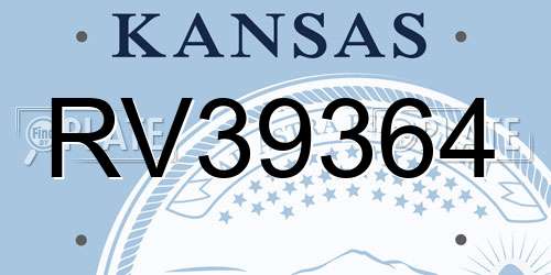 RV39364 Kansas License Plate