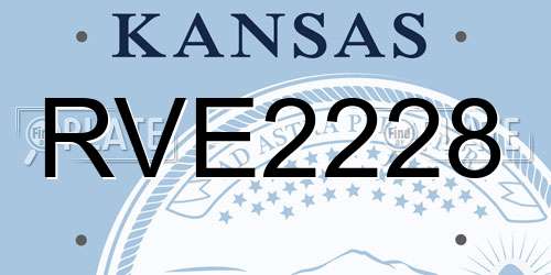 RVE2228 Kansas License Plate