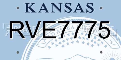 RVE7775 Kansas License Plate