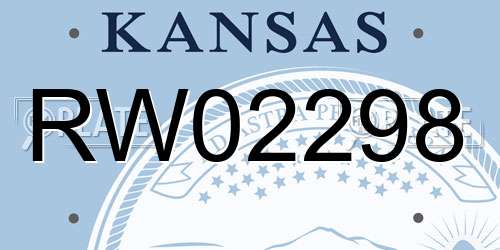 RW02298 Kansas License Plate