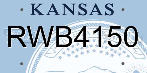 RWB4150 Kansas License Plate