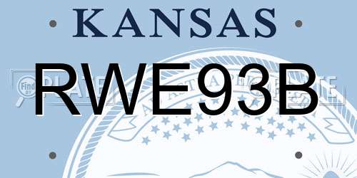 RWE93B Kansas License Plate