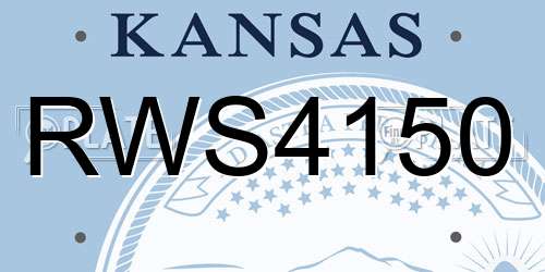 RWS4150 Kansas License Plate