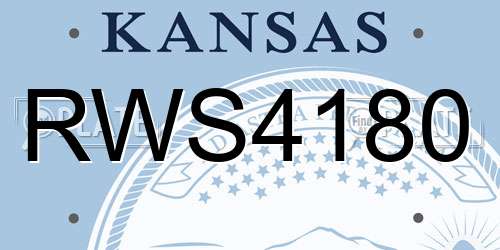 RWS4180 Kansas License Plate