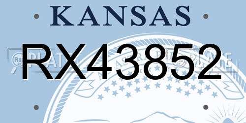 RX43852 Kansas License Plate
