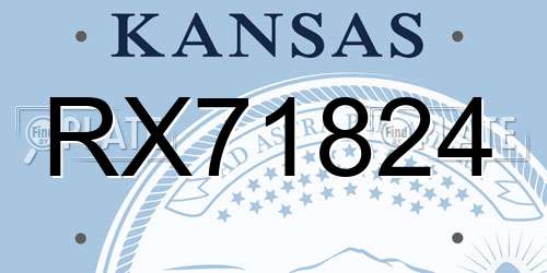 RX71824 Kansas License Plate