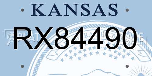 RX84490 Kansas License Plate