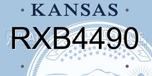RXB4490 Kansas License Plate