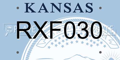 RXF030 Kansas License Plate