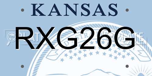 RXG26G Kansas License Plate
