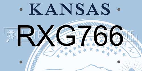 RXG766 Kansas License Plate
