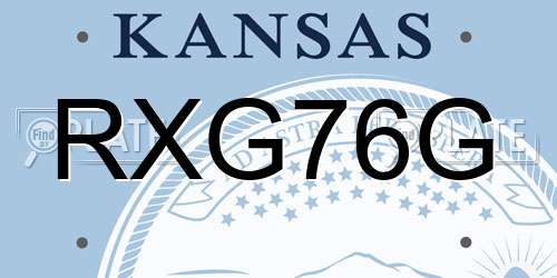 RXG76G Kansas License Plate