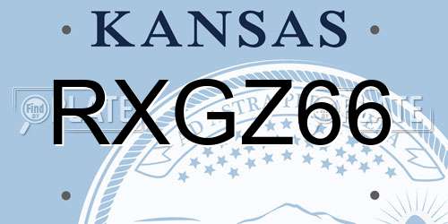 RXGZ66 Kansas License Plate