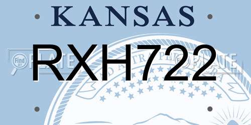 RXH722 Kansas License Plate