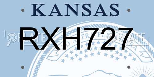 RXH727 Kansas License Plate
