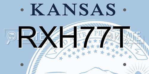 RXH77T Kansas License Plate
