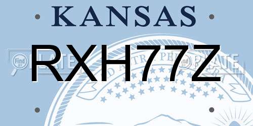 RXH77Z Kansas License Plate