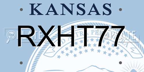 RXHT77 Kansas License Plate