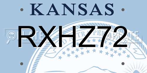 RXHZ72 Kansas License Plate