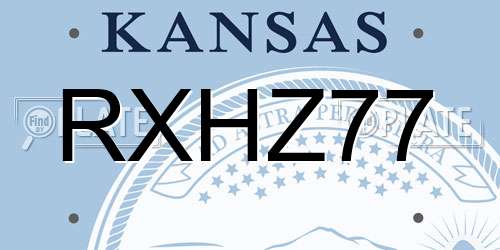 RXHZ77 Kansas License Plate