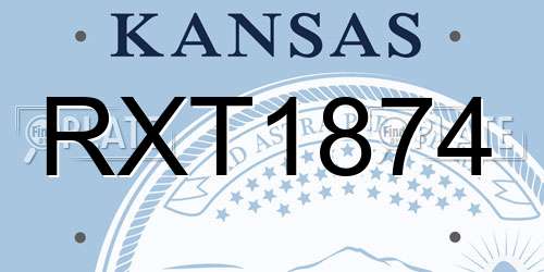 RXT1874 Kansas License Plate