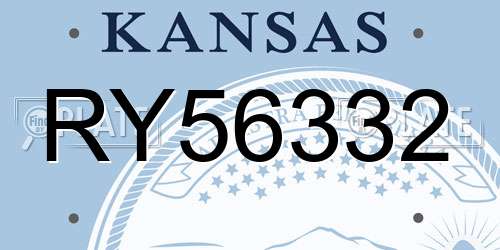 RY56332 Kansas License Plate