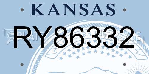 RY86332 Kansas License Plate