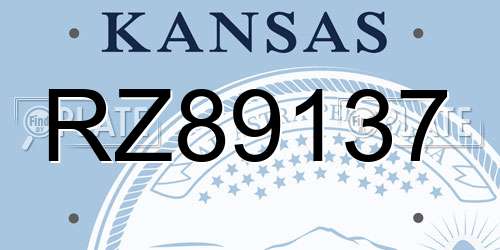 RZ89137 Kansas License Plate