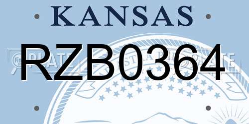RZB0364 Kansas License Plate
