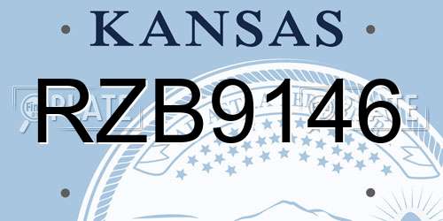 RZB9146 Kansas License Plate