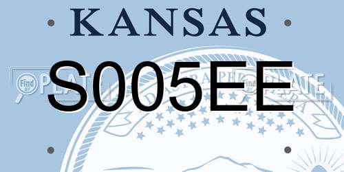 S005EE Kansas License Plate