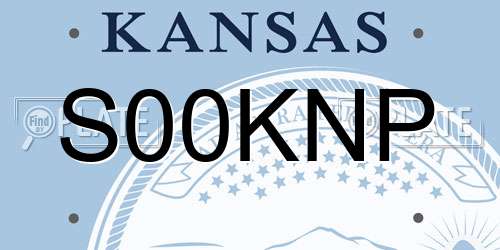 S00KNP Kansas License Plate