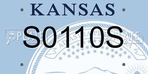 S0110S Kansas License Plate