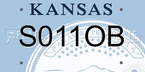 S011OB Kansas License Plate