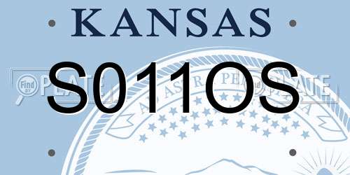 S011OS Kansas License Plate