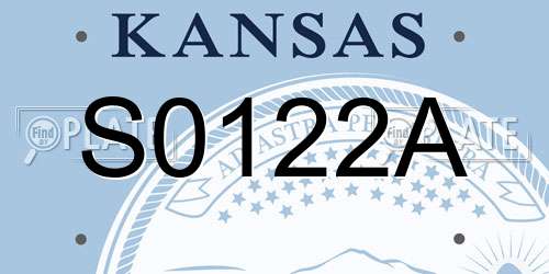 S0122A Kansas License Plate