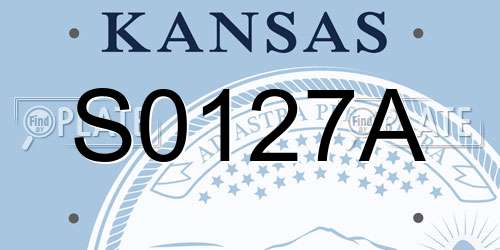 S0127A Kansas License Plate