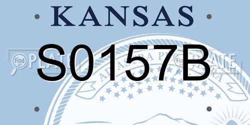 S0157B Kansas License Plate