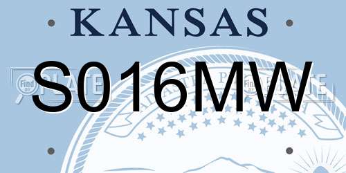 S016MW Kansas License Plate
