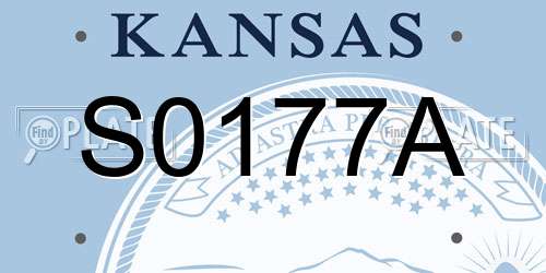 S0177A Kansas License Plate