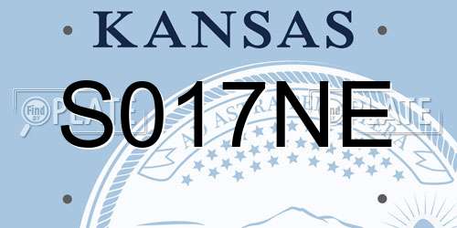 S017NE Kansas License Plate