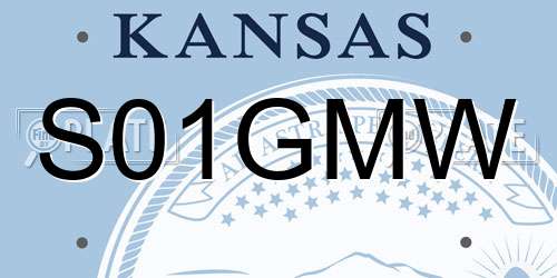 S01GMW Kansas License Plate