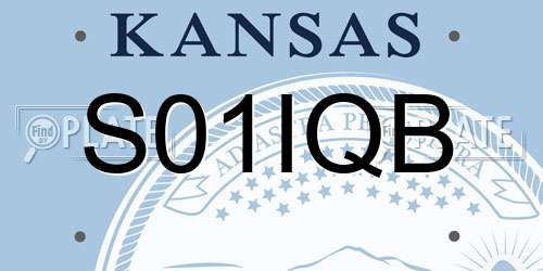 S01IQB Kansas License Plate