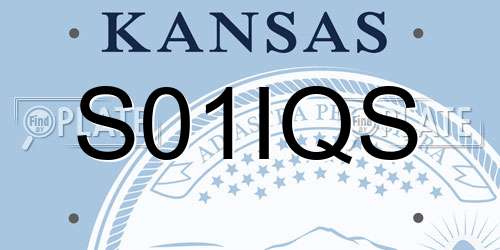 S01IQS Kansas License Plate