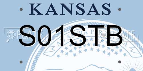 S01STB Kansas License Plate