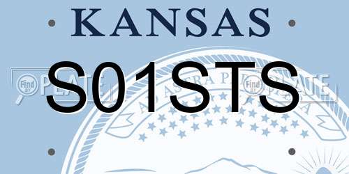 S01STS Kansas License Plate